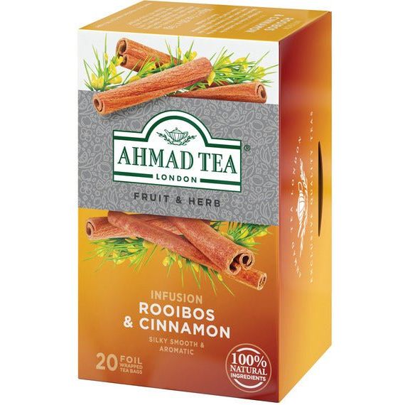 Rooibos & Cinnamon Infusion Tea - Herbal | 20' Tea Bags | Ahmad Tea - ShopGalil